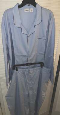 NEW Vermont Country Store Cotton Broadcloth Pajamas Set BLUE Men's 3XL